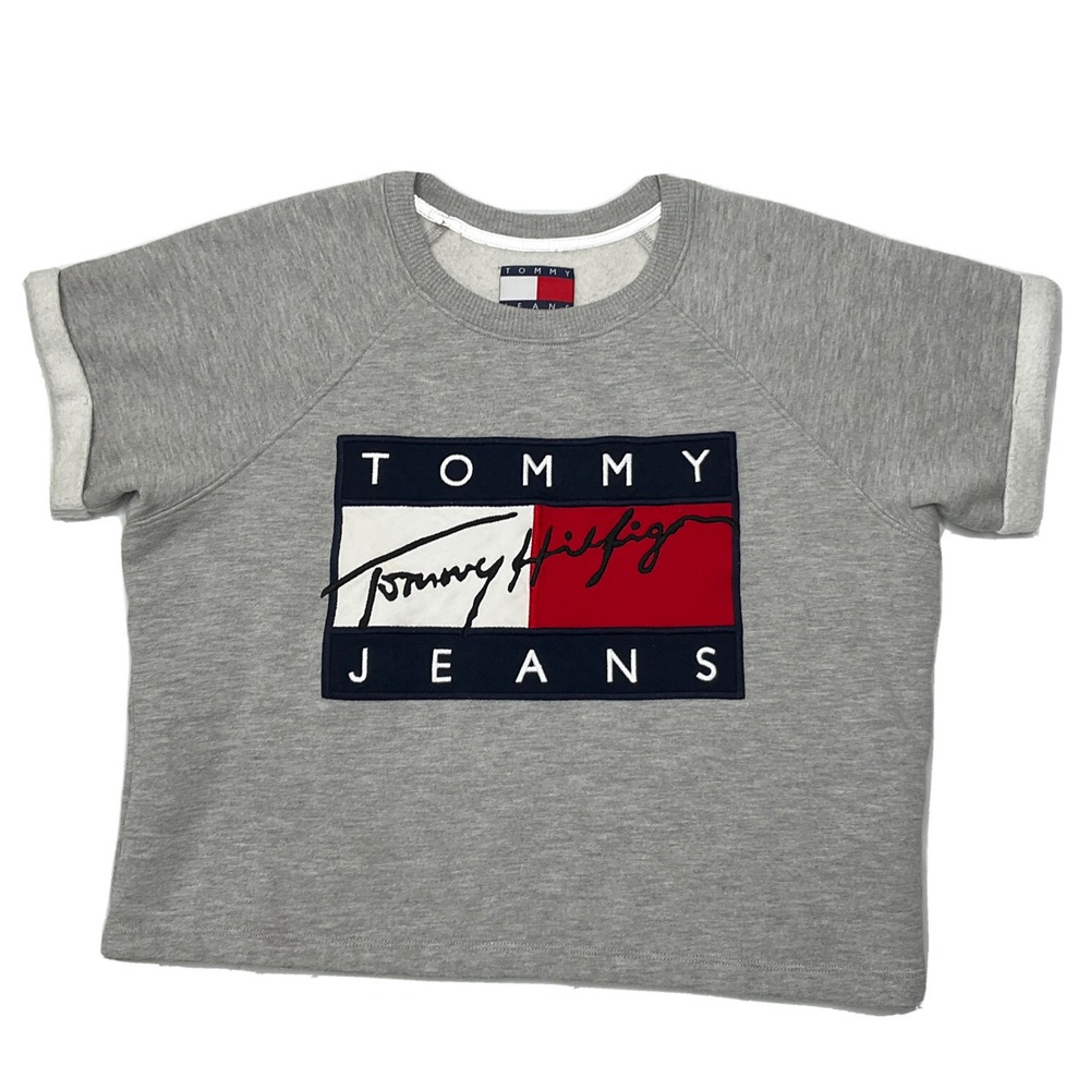 Tommy Hilfiger Sweatshirt Tommy Jeans Big Box Logo Capsule Retro 90s Women Sz S